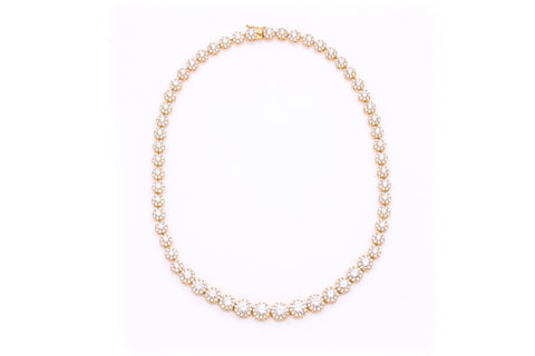 51FL1553 17.5" Gold Plated Clear CZ